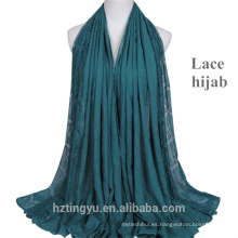 2017 llana de encaje bufanda de la cabeza Tr viscose Hijab bufandas de encaje para las mujeres